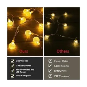 Cadena de luces que funcionan con pilas 16 luces LED que