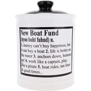 Cottage Creek New Boat Fund Alcancía tarro de dulces para