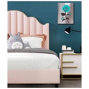 Arte de pared en lienzo con diseño de rosa verde azulado