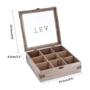 Caja de té de madera organizador de madera caja de_6