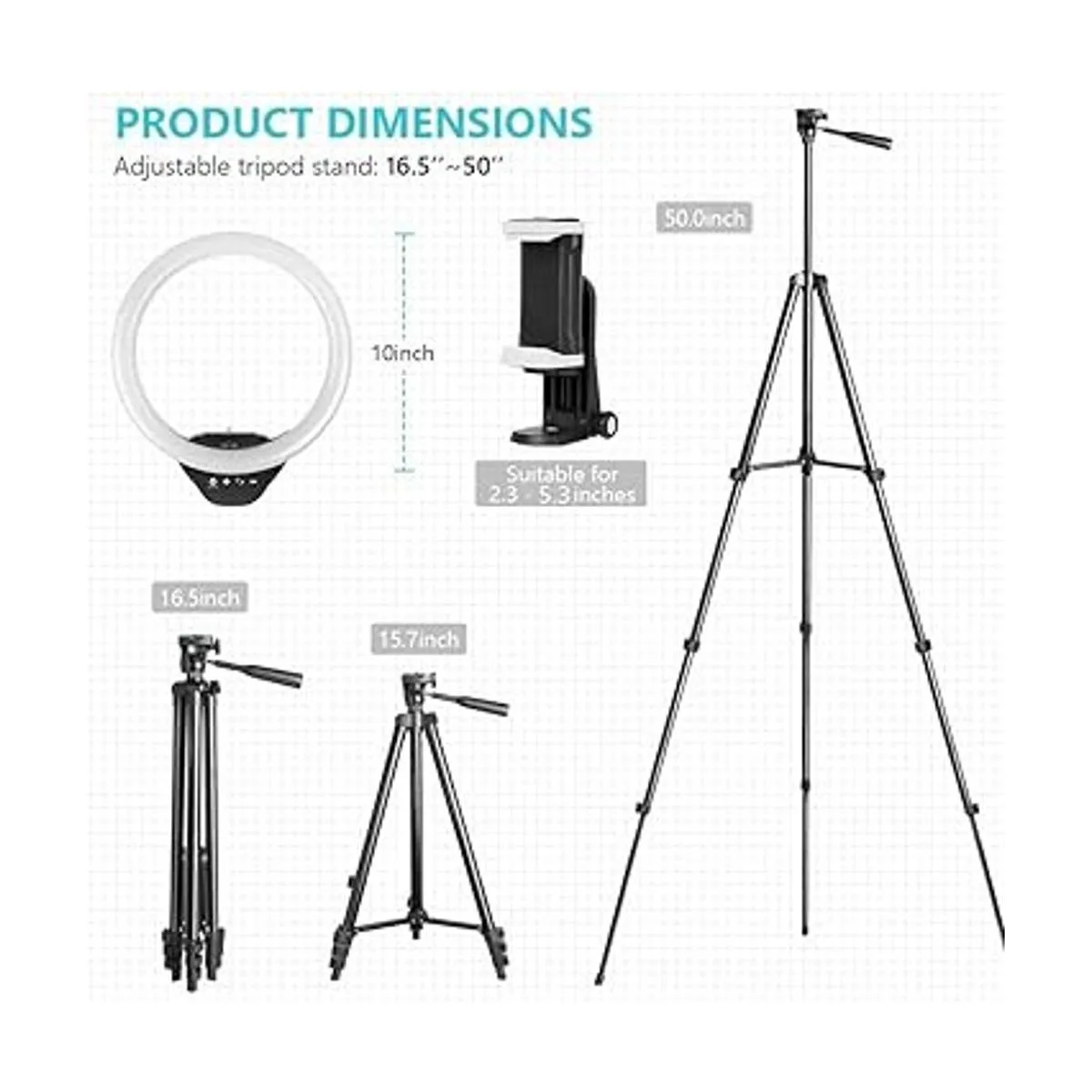 Sensyne Anillo de luz de 10 pulgadas con soporte de_6
