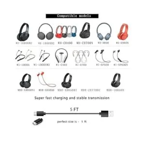 Cable micro USB de carga inalámbrico de 5 pies para Sony_2