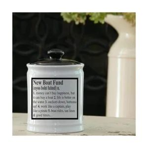 Cottage Creek New Boat Fund Alcancía tarro de dulces para