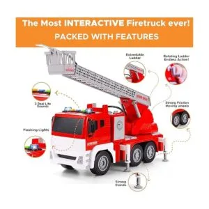 FUNERICA Camión de bomberos con bomba de manguera de agua_4