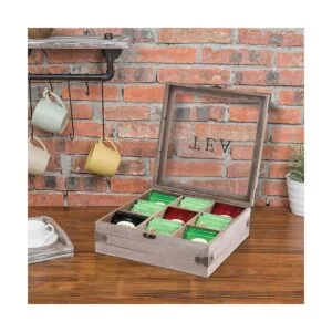 Caja de té de madera organizador de madera caja de_3
