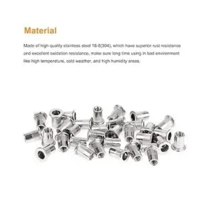 Powlankou 50 tuercas de remache de acero inoxidable de_2