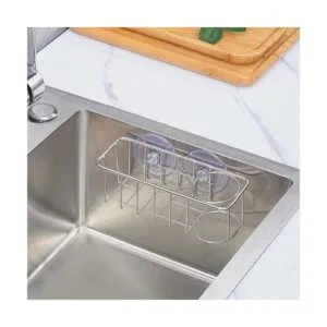 TESOT Sink Caddy Sponge Holder Brush Holder 2 in 1 with_5