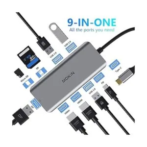 Estación de acoplamiento adaptador USB C Dual HDMI 9 en_2