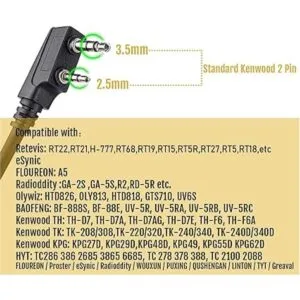 Retevis EHK007 Auriculares walkie talkie con reducción de_6