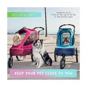 PETIQUE Pet Pets Cochecito para mascotas de doble capa_3