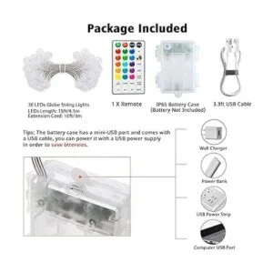 Cadena de luces que funcionan con pilas 16 luces LED que