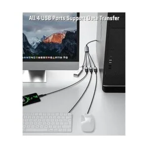 Elebase Cable divisor USB Y de 1 pie 1 macho a 4 hembra_4