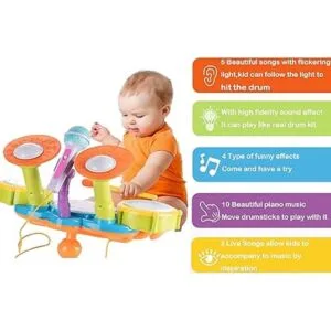 Cozybuy Juego de tambores para niños de 1 a 3 años_2