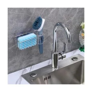 TESOT Sink Caddy Sponge Holder Brush Holder 2 in 1 with_4