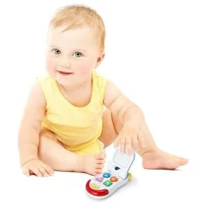 Baby Toy Flip Phone 4 botones interactivos de sonido y_3