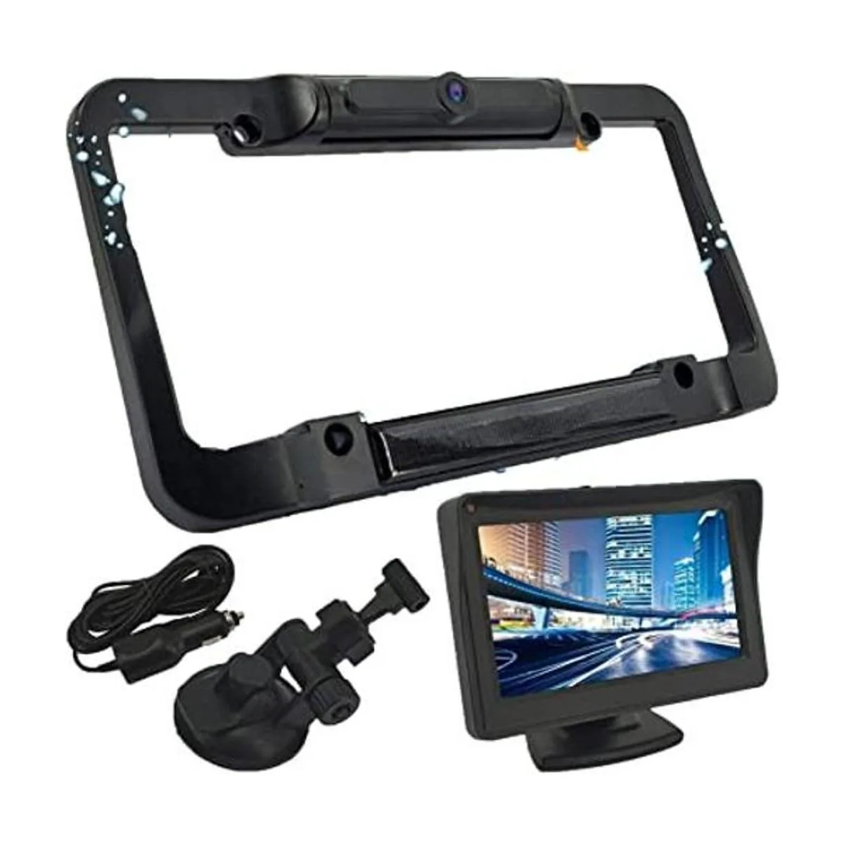 Kit de cámara de reserva de marcha atrás con panel solar_1