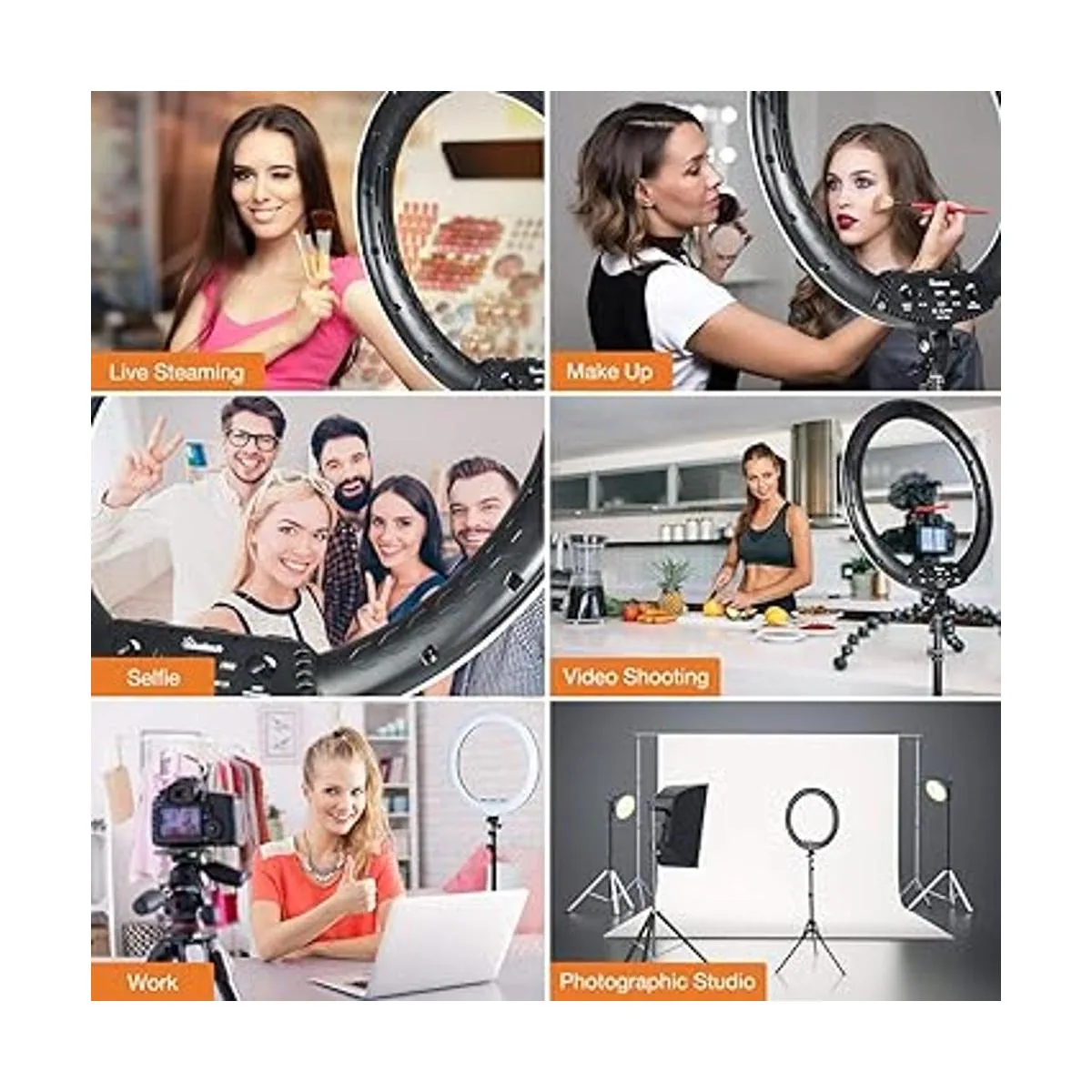 Inkeltech Anillo de luz de 21 pulgadas con trípode y_5
