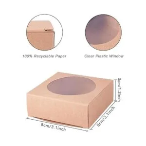 BENECREAT Paquete de 24 cajas de papel kraft cuadradas_2