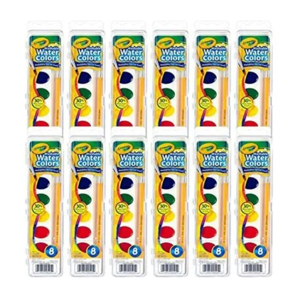 Crayola Acuarelas lavables en 8 colores vibrantes 12