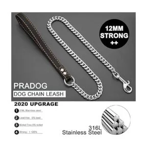 PRADOG Cadena para perro correa de metal a prueba de
