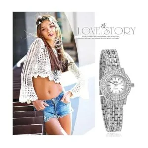 JewelryWe Relojes de mujer de aleación dorada con_3