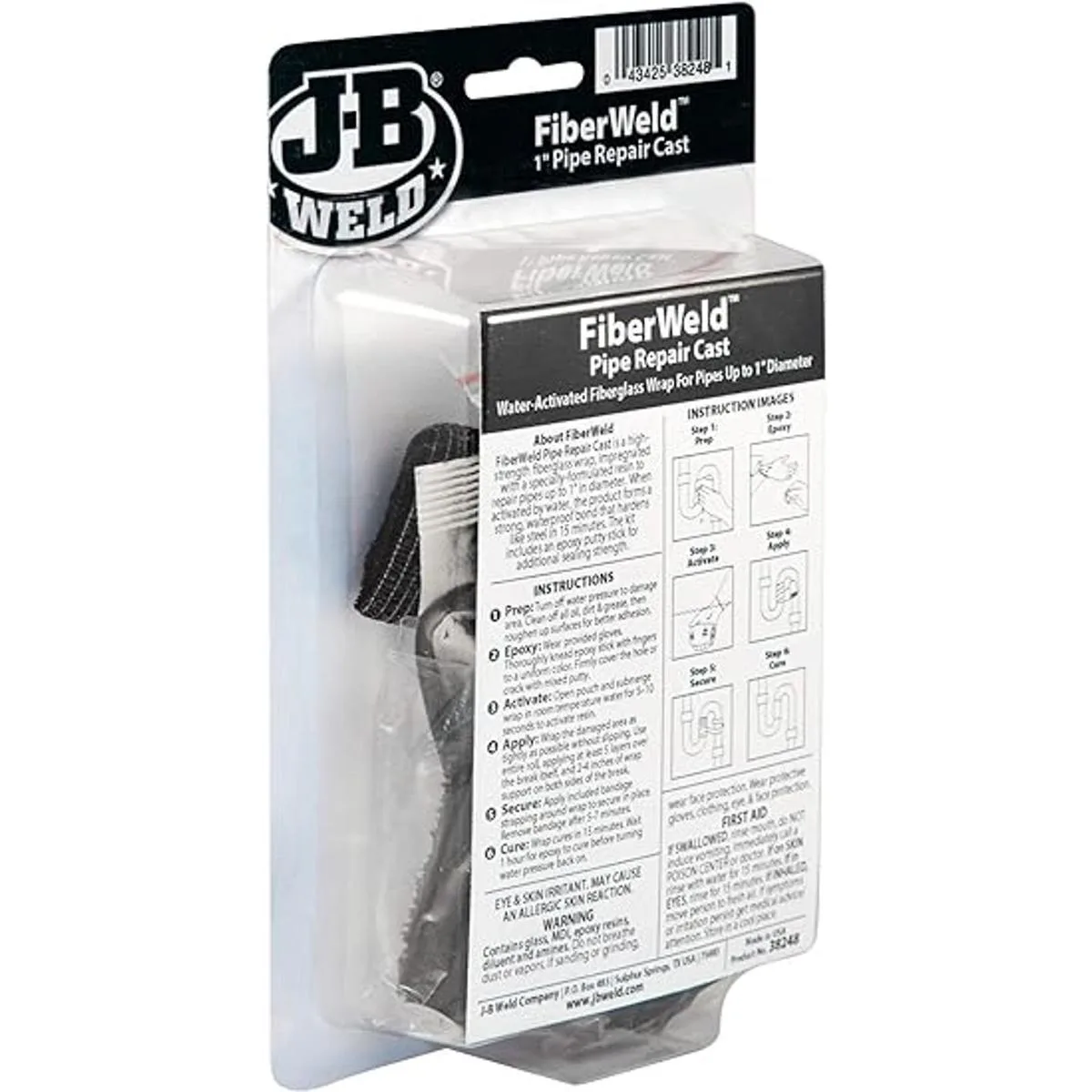 FiberWeld Kit de reparación de tubería metálica 2x48_5