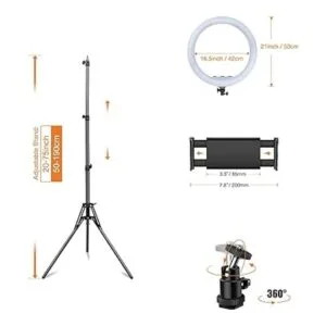 Inkeltech Anillo de luz de 21 pulgadas con trípode y_6