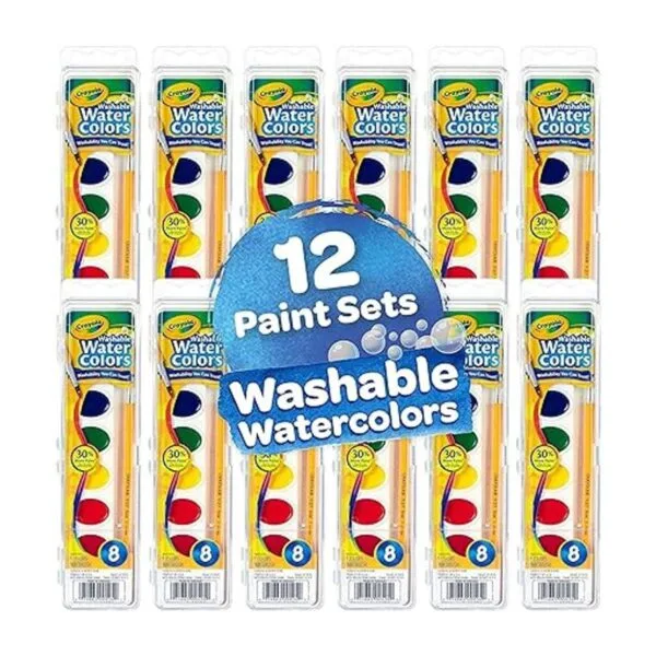 Crayola Acuarelas lavables en 8 colores vibrantes 12