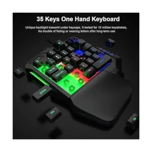 Teclado RGB para juegos de una mano USB con cable Rainbow