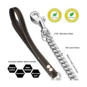 PRADOG Cadena para perro correa de metal a prueba de