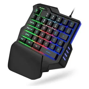 Teclado RGB para juegos de una mano USB con cable Rainbow