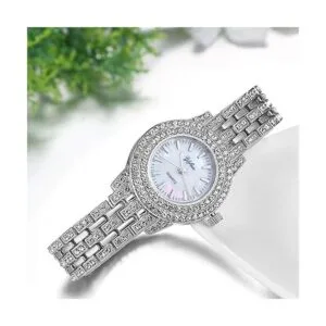 JewelryWe Relojes de mujer de aleación dorada con_4