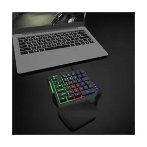 Teclado RGB para juegos de una mano USB con cable Rainbow