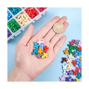 PH PandaHall 300 cuentas de cruz acrílicas de 15 colores