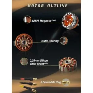 FLASH HOBBY D2836 Motor sin escobillas para helicóptero