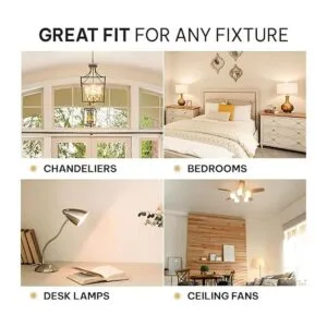 Juego de bombillas LED E12 regulables equivalente a 4 W_3