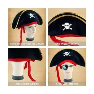 MG House Sombreros de pirata para fiesta de Halloween_2