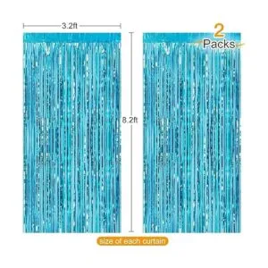 CHRORINE 2 cortinas de flecos de papel de aluminio_2