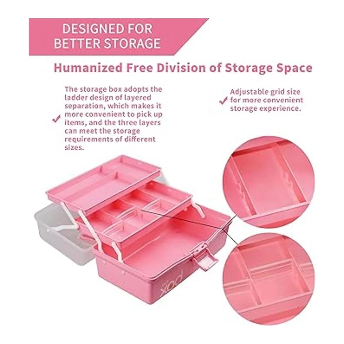 Caja de almacenamiento multiusos de tres capas de 12_4