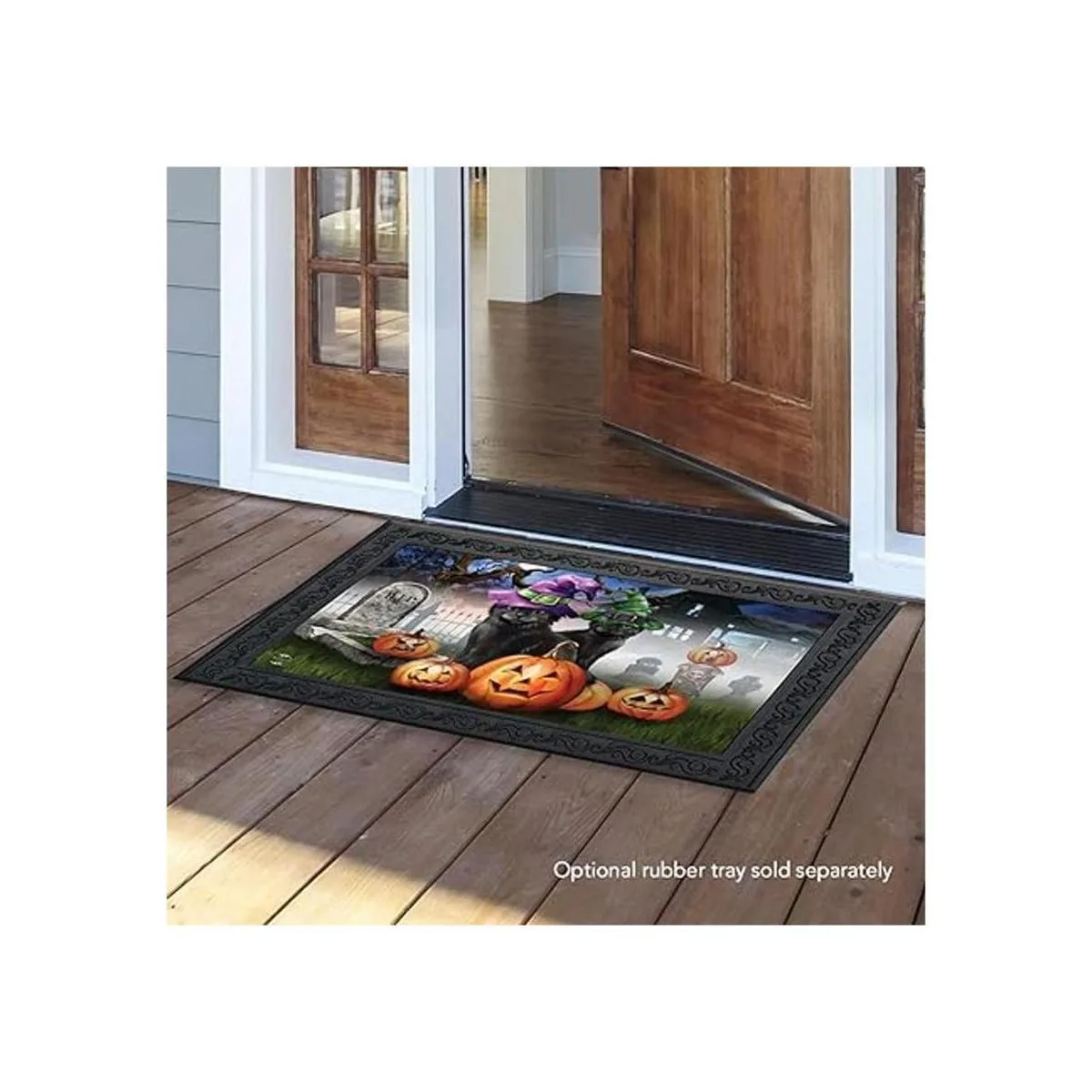 Felpudo de Halloween con diseño de gato oLanterns gatos_2