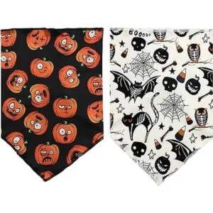 Paquete de 2 pañuelos de Halloween para perros_2