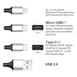 Cable de carga múltiple paquete de 3 cables de carga_3