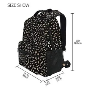 ALAZA Mochila grande con estampado de leopardo realista