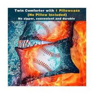 Andency Edredón de béisbol 3D individual 66 x 90