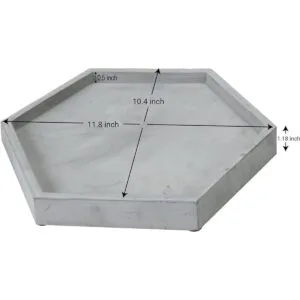 MyGift Bandeja decorativa hexagonal de hormigón gris
