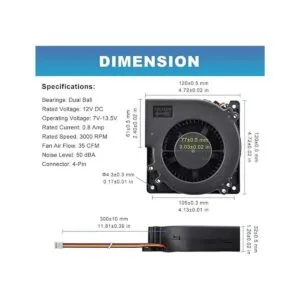 GDSTIME Ventilador de refrigeración PWM de 4.724 in 4_5