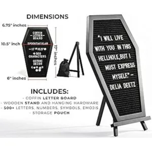 Nomnu Tablero de letras con forma de ataúd y fieltro_5