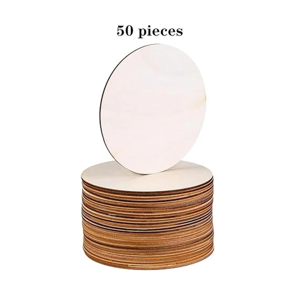 Motarto 50 discos redondos de madera de 5.0 in para