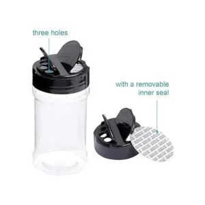 Dabacc Frascos de plástico transparente con tapas para