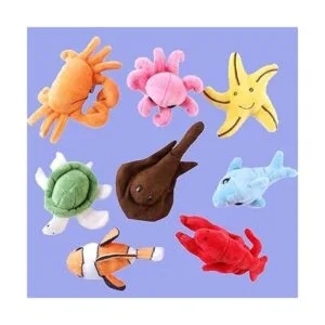 Juego de animales marinos de felpa suave con concha de_4